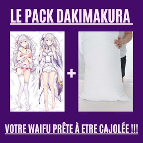 Dakimakura Emilia en lingerie fine et en uniforme Avec | WaifuParadise