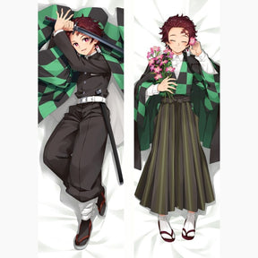 Dakimakura Tanjiro Uniforme et Fleur Demon Slayer Sans | WaifuParadise